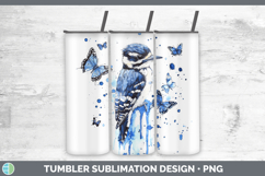 GorgeousBirds 01 Blue Drips Tumbler design.
