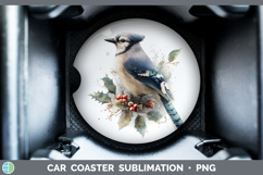 GorgeousBirds 01 Christmas Botanicals Car Coaster design.
