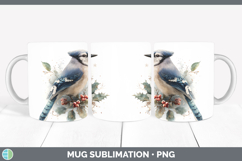 GorgeousBirds 01 Christmas Botanicals Mug Wrap design.