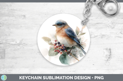 GorgeousBirds 01 Christmas Botanicals Keychain design.