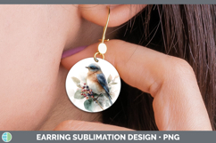 GorgeousBirds 01 Christmas Botanicals Round Earrings design.