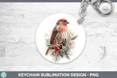 GorgeousBirds 01 Christmas Botanicals Keychain design.
