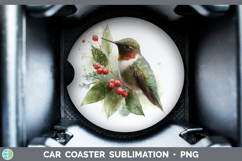 GorgeousBirds 01 Christmas Botanicals Car Coaster design.