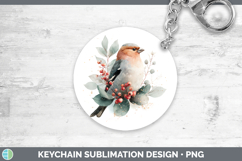 GorgeousBirds 01 Christmas Botanicals Keychain design.