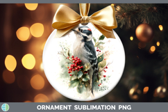 GorgeousBirds 01 Christmas Botanicals Ornament design.