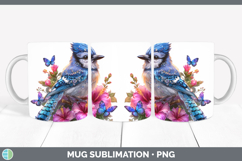 GorgeousBirds 01 Floral Summer Mug Wrap design.