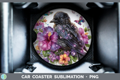 GorgeousBirds 01 Floral Summer Car Coaster design.