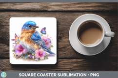 GorgeousBirds 01 Floral Summer Square Coaster design.