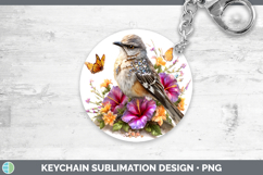 GorgeousBirds 01 Floral Summer Keychain design.
