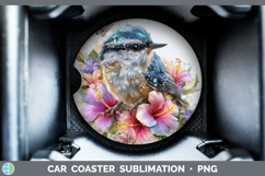 GorgeousBirds 01 Floral Summer Car Coaster design.
