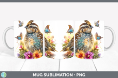 GorgeousBirds 01 Floral Summer Mug Wrap design.