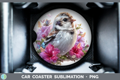GorgeousBirds 01 Floral Summer Car Coaster design.