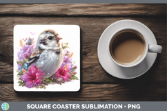 GorgeousBirds 01 Floral Summer Square Coaster design.