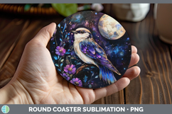 GorgeousBirds 01 Galaxy Round Coaster design.