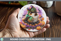 GorgeousBirds 01 Halloween Round Coaster design.
