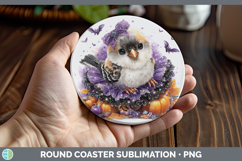 GorgeousBirds 01 Halloween Round Coaster design.