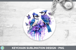 GorgeousBirds 01 Purple Drips Keychain design.