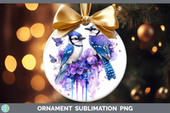GorgeousBirds 01 Purple Drips Ornament design.