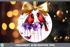 GorgeousBirds 01 Purple Drips Ornament design.