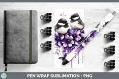 GorgeousBirds 01 Purple Drips Pen Wrap design.