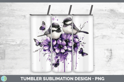 GorgeousBirds 01 Purple Drips Tumbler design.