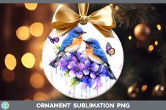 GorgeousBirds 01 Purple Drips Ornament design.