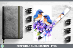 GorgeousBirds 01 Purple Drips Pen Wrap design.