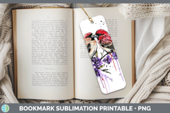 GorgeousBirds 01 Purple Drips Bookmark design.