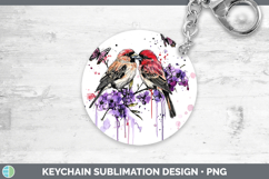 GorgeousBirds 01 Purple Drips Keychain design.