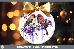 GorgeousBirds 01 Purple Drips Ornament design.
