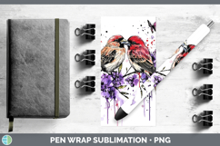 GorgeousBirds 01 Purple Drips Pen Wrap design.