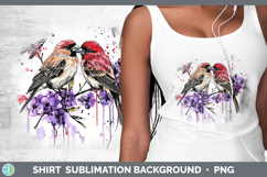 GorgeousBirds 01 Purple Drips Shirt design.
