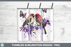 GorgeousBirds 01 Purple Drips Tumbler design.