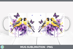 GorgeousBirds 01 Purple Drips Mug Wrap design.