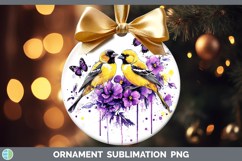 GorgeousBirds 01 Purple Drips Ornament design.