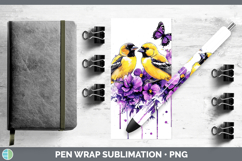 GorgeousBirds 01 Purple Drips Pen Wrap design.