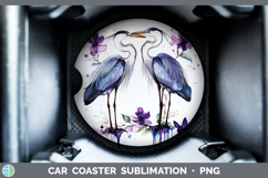 GorgeousBirds 01 Purple Drips Car Coaster design.