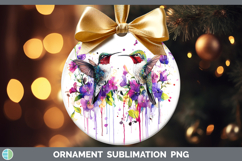 GorgeousBirds 01 Purple Drips Ornament design.