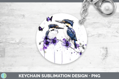 GorgeousBirds 01 Purple Drips Keychain design.