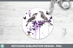 GorgeousBirds 01 Purple Drips Keychain design.