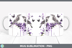 GorgeousBirds 01 Purple Drips Mug Wrap design.