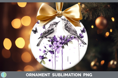 GorgeousBirds 01 Purple Drips Ornament design.
