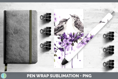 GorgeousBirds 01 Purple Drips Pen Wrap design.