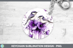 GorgeousBirds 01 Purple Drips Keychain design.