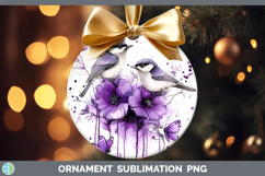 GorgeousBirds 01 Purple Drips Ornament design.