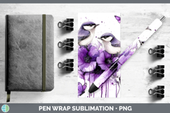GorgeousBirds 01 Purple Drips Pen Wrap design.