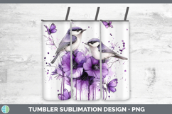 GorgeousBirds 01 Purple Drips Tumbler design.
