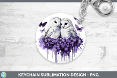 GorgeousBirds 01 Purple Drips Keychain design.