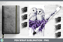 GorgeousBirds 01 Purple Drips Pen Wrap design.