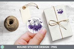 GorgeousBirds 01 Purple Drips Stickers design.